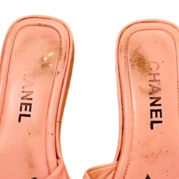 💯% Authentic CHANEL Leather Logo Sandals! - Picture 6 of 7